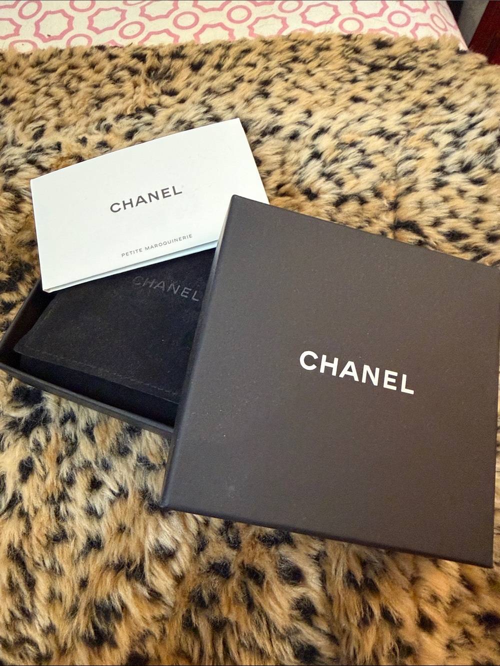 CHANEL Gold-Tone Bracelet with Light Blue Beads and Logo Charm - Picture 4 of 5